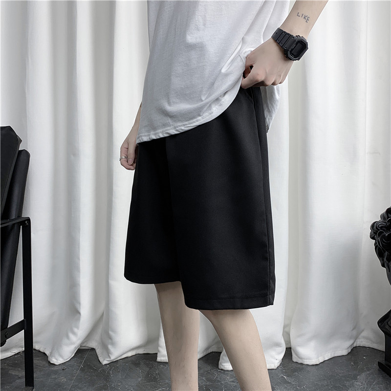 Summer Tide Port Wind Pure Color Large Size Pants Loose Straight Barrel Casual Pants Korean Version Pituality 50% West Pants Men 50% Pants