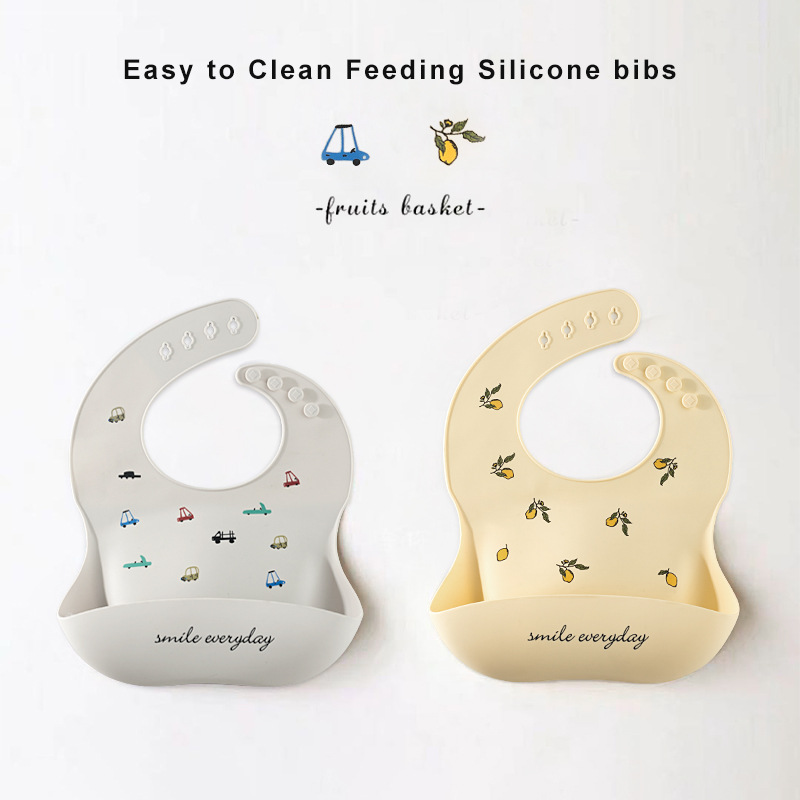 Muslin tree baby silicone food supplement bib baby eating bib children's waterproof feeding mouth pocket