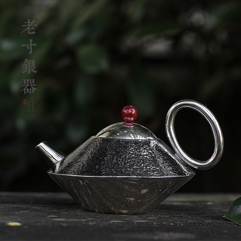 Silver Pot Pure Silver 999 Bubble Teapot Pure Artisanal 1 4 Inch Sleeve Wrench Saucer Day Style Silver Pot Bubble Teapot Small Teapot Old Inch Silver