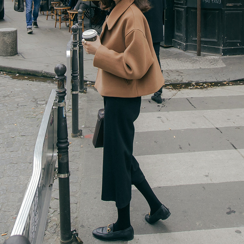 Wide-Leg Pants for Women, Autumn and Winter 2026 New Style, High-Waisted, Loose, Slimming, Cropped Pants, Korean Style, Petite, Woolen, Eight-Point Pants