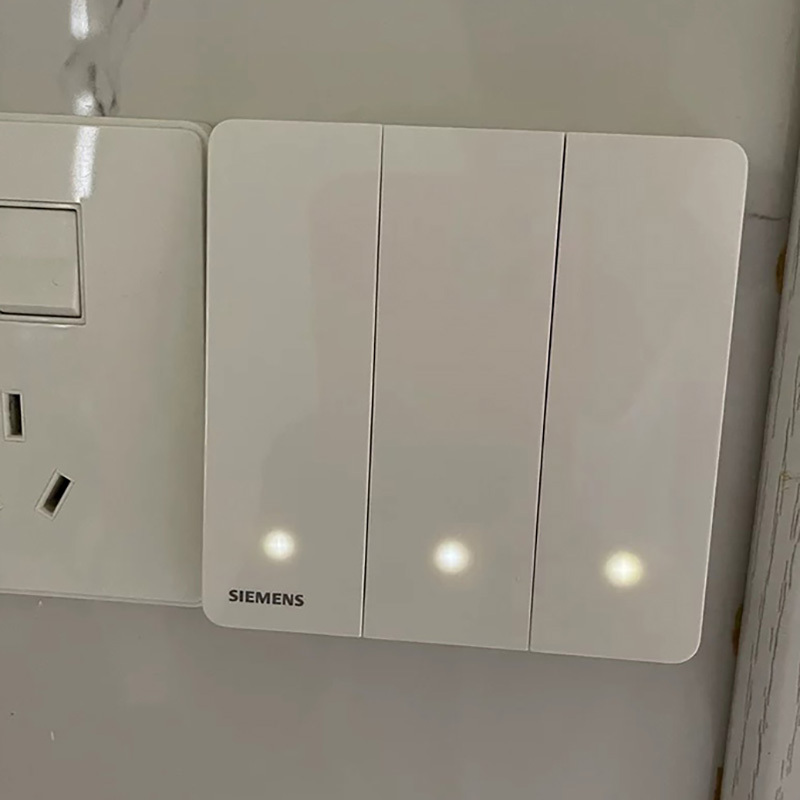 Siemens Rui Zhi Xuan White Old Model Switch with Led Light 16A High Power One/Two/Three/Four-Way Dual Control Four-Gang Switch