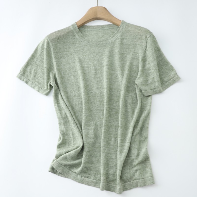 Loose-Fitting Round-Neck Short-Sleeve Knit Top for Women, Simple Summer Thin Pullover, Slimming and Cool T-Shirt Loose-Fitting Round-Neck Short-Sleeve Knit Top for Women, Simple Summer Thin Pullover, Slimming and Cool T-Shirt