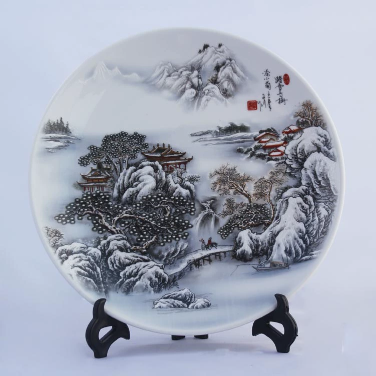 Jingdezhen gốm đơn giản hiện đại trang trí nhà tấm treo tấm ngồi tủ rượu trang trí nội thất hiện đại Trung Quốc trang trí cầu thang phòng khách đẹp