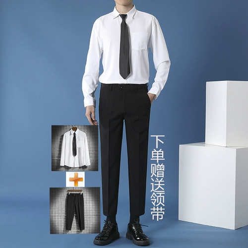 Рубашка, комплект, лонгслив, костюм, штаны, галстук