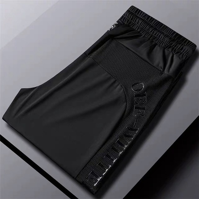 ຜູ້ຊາຍ sweatpants 2024 summer ແບບໃຫມ່ cuffed elastic waist elastic pants ບາງ breathable ຂະຫນາດໃຫຍ່ pants ຜູ້ຊາຍ