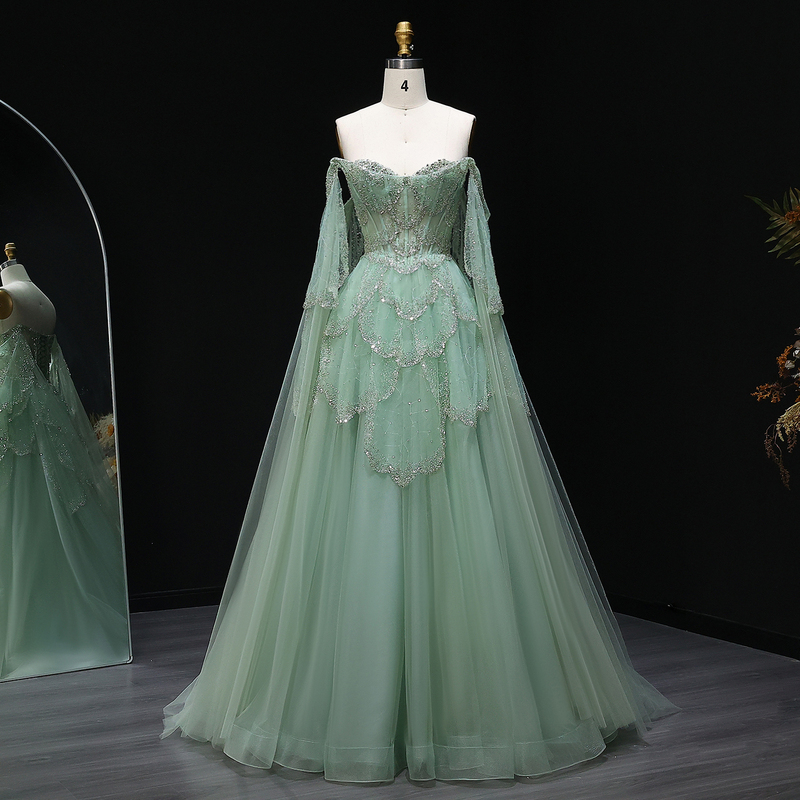 Sharon Said Green One-Shoulder Flutter Sleeve Three-Dimensional Floral A-Line Dress Banquet Toast Host Dress Ss215 Sharon Said Green One-Shoulder Flutter Sleeve Three-Dimensional Floral A-Line Dress Banquet Toast Host Dress Ss215