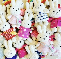 Purely hand-knitted Miffy bunny doll cherry blossom dress can be worn and taken off replacement gift for friends creative bestie