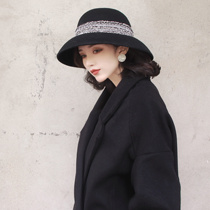 Autumn and winter French retro woolen ladies top hat retro bell-shaped Hepburn style hat female basin hat fisherman hat