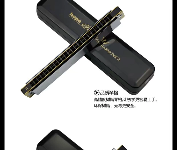 Tongbao Harmonica nhập khẩu 6624S Nhật Bản ban đầu 24 lỗ đa âm dành cho người lớn thực hành c chỉnh nhạc cụ - Nhạc cụ phương Tây