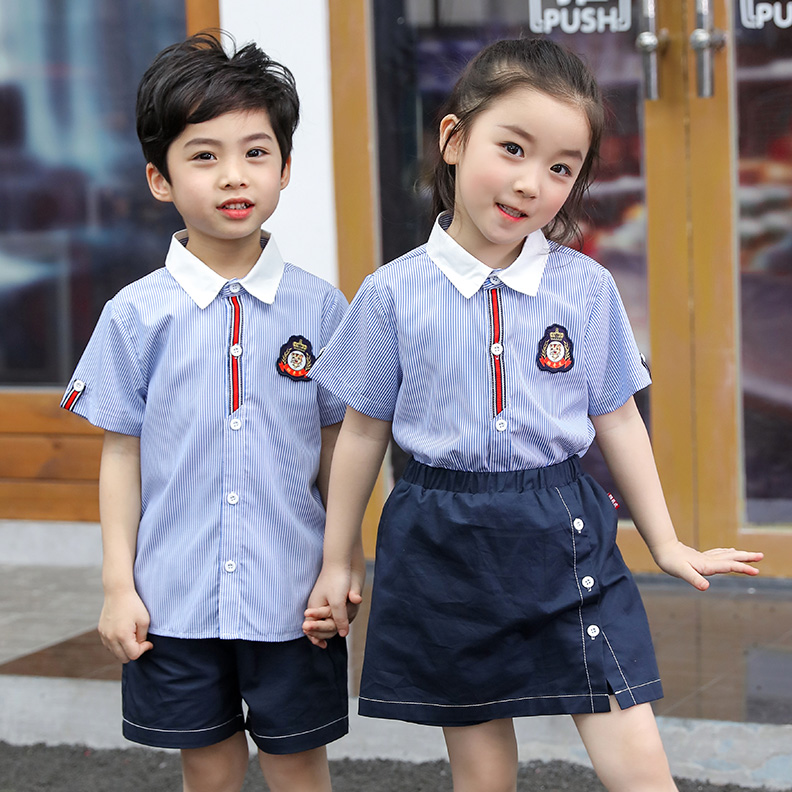 Mẫu giáo đại học mới quần áo nữ mùa hè trường tiểu học đồng phục lớp đồng phục học sinh sáu một bông mẫu áo gió Anh - Đồng phục trường học / tùy chỉnh thực hiện quần áo trẻ sơ sinh