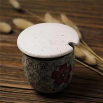 Retro literary starry ceramic cup cover White simple coffee cup cover creative mug cover 7cm cover