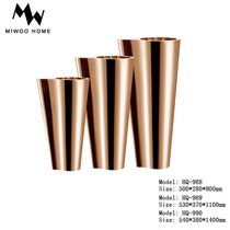 Light Extravagant American Hotel Villa On Floor Large Vase Metal Stainless Steel Living Room Office Drop Large Florator Flower Barrel