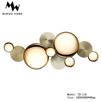 Modern minimalist style board room wall lamp metal stainless steel leaves styled lights high-end hotel Bedroom headboard wall lamp