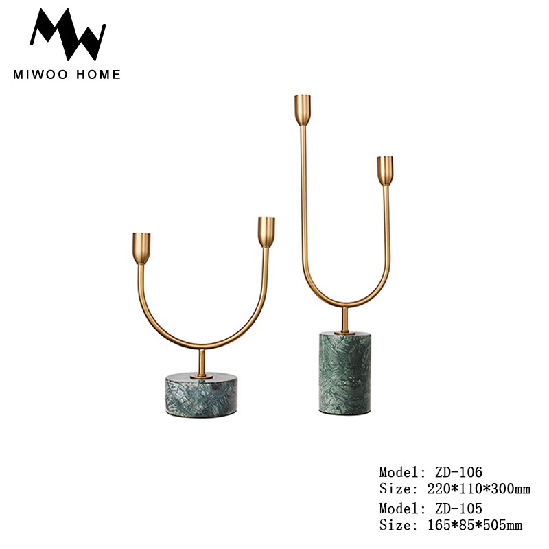 Stainless Steel U Type Decorative Swing Accessories Eurostyle Modern Decent Board Room Villa Hotel Dining Room Genguan Fireplace Candle Holder