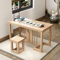 Chinese traditional Chinese culture table calligraphy table solid wood training class art chess and go calligraphy and painting table student home can be customized