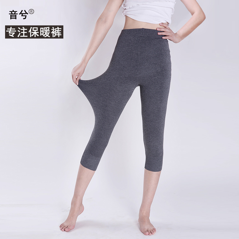 Autumn and Winter Women's Thermal Pants, Thick Wool Fleece, 7/8 Length, Five-Point Leggings, Plus Size Boot Pants, High-Waisted, Slim Fit, Inner Wear