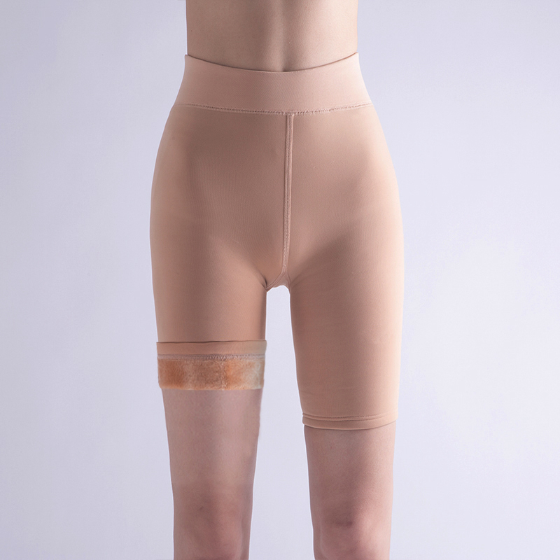Fleece-Lined Leggings for Autumn and Winter, Three-Quarter Length, Thickened and Warm Boot Pants, Seven-Quarter Length Mid-Pants, High-Waisted, Slim-Fitting, Inner Wear Half-Length Underpants