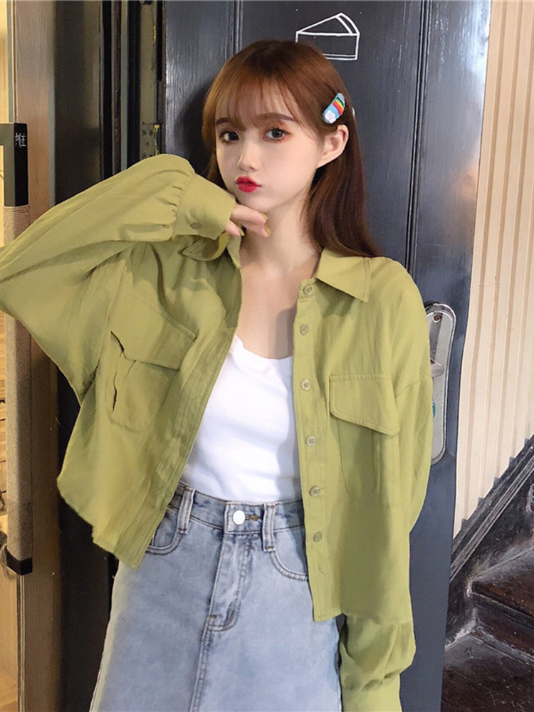 Short shirt jacket women's spring and summer 2022 new Korean version all-match loose long-sleeved shirt design sense top women's tide