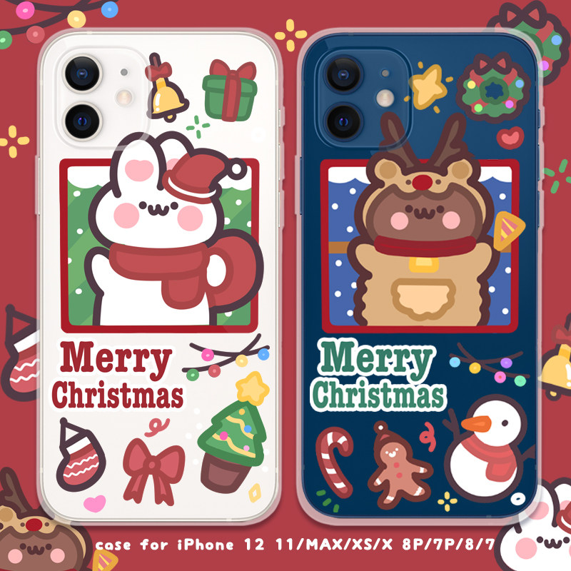 Christmas apple 11 12promax mobile phone case iPhonexs max silicone xr soft shell 8plus all inclusive 7p