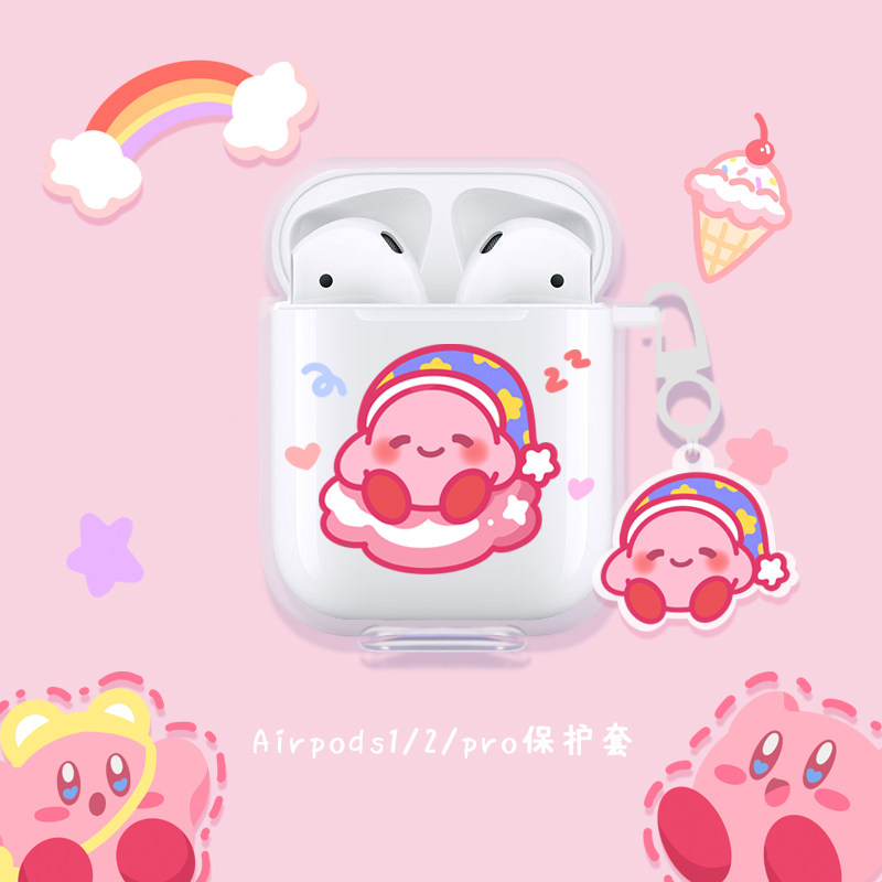 Cute Star's Card Applicable to Apple airpods1 2 Protective sleeves pro3 Generation transparent Softshell Anti-fall Pendant Woman