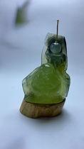  Natural Xiuyu Dharma ancestor incense insert ornaments Hand-carved Jade tea pet incense burner Aromatherapy meditation Buddha ornaments