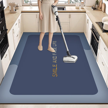 Machine-woven kitchen floor mats are oil-absorbent, stain-resistant and stain-resistant