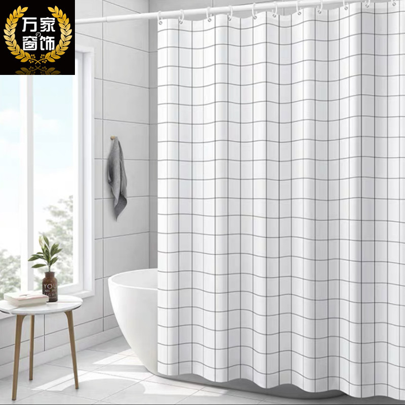 Nordic Bathroom Blinds Polyester Fiber Cloth MAKEUP ROOM WATERPROOF HOTEL BATH CURTAIN GEOMETRIC FIGURE 100 HITCH FRESH MACHINE WASHOUT CUSTOM