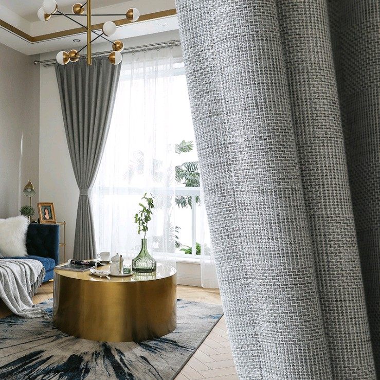 Nordic light and luxurious linen curtains minimalist modern high shading cotton linen curtains Living room Bedrooms Multi-color customizable