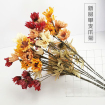 New simulation 6 head chrysanthemum wedding road flower row wedding hall soft ceiling decoration flower art wedding stage Flower