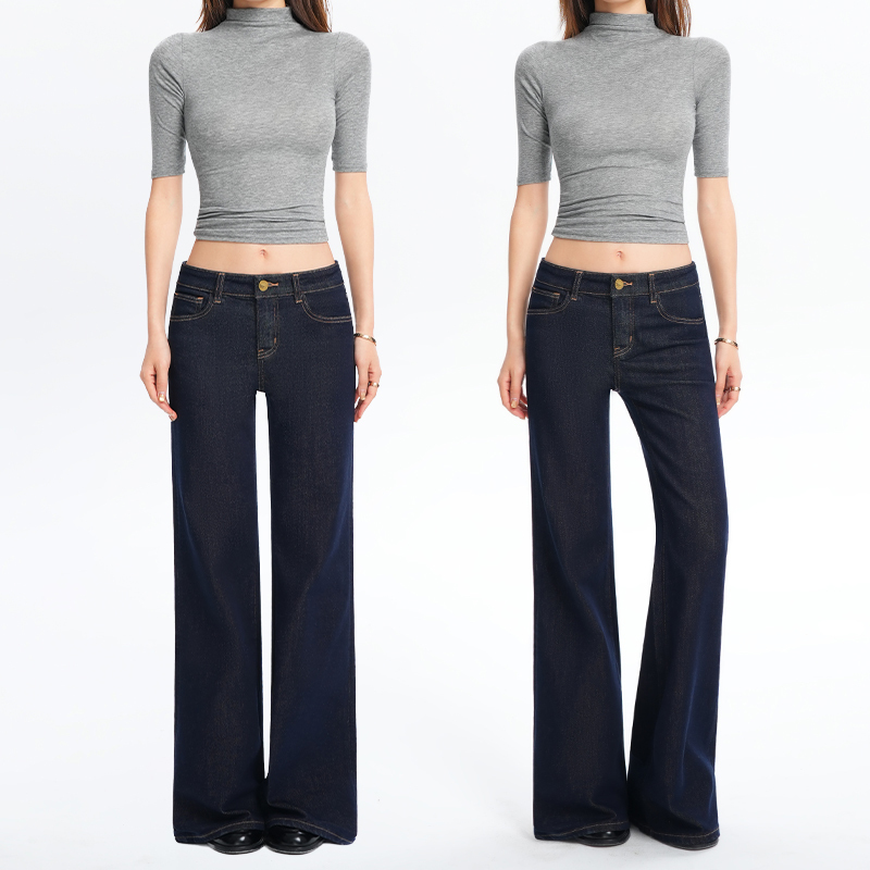 Made Nothing Lr500 Low-Rise Denim Blue Lyocell Flare Slim-Fit Stretch Jeans for Women