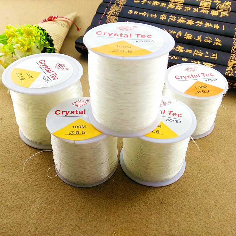 Dây tròn dây tinh thể dây đàn hồi Hạt tự làm thủ công đính cườm dòng vòng tay đính cườm đường dây đàn hồi mặc - Vòng đeo tay Clasp đá moonstone