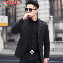 Hengyuan Xiang Caiyang Spring and Autumn Suit Mens Business Leisure Small Suit Jacket Middle-aged Korean Slim Suit Single West