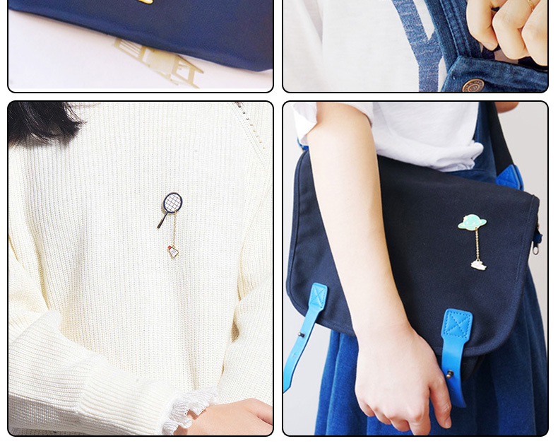 Trâm nữ dễ thương túi hoạt hình Sen trang trí pin áo len đơn giản phụ kiện trang sức huy hiệu huy hiệu cài áo vest