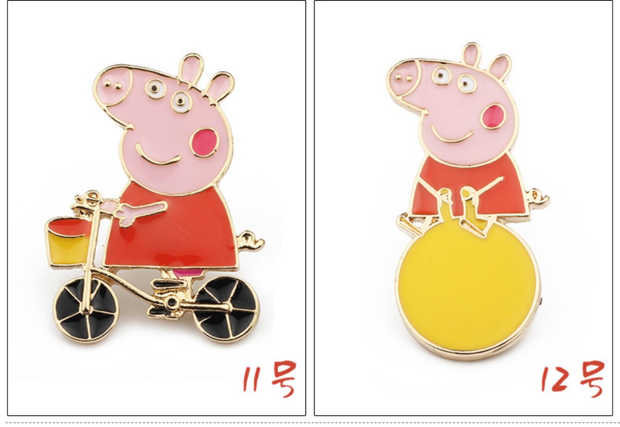 Piglet Trâm Cartoon Hoạt hình dễ thương trẻ em Huy hiệu Túi nữ Áo len Áo Trang sức Phụ kiện Pin Badge huy hiệu