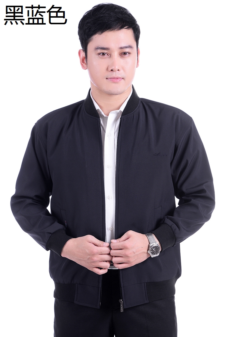 Mùa thu cha mặc áo khoác nam trung niên mùa xuân và mùa thu mỏng nam cổ áo giản dị cổ áo trung niên nam áo bò nam