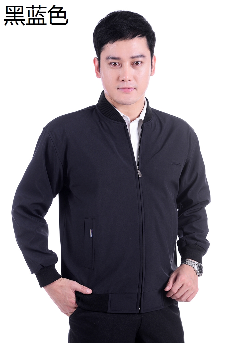 Mùa thu cha mặc áo khoác nam trung niên mùa xuân và mùa thu mỏng nam cổ áo giản dị cổ áo trung niên nam áo bò nam