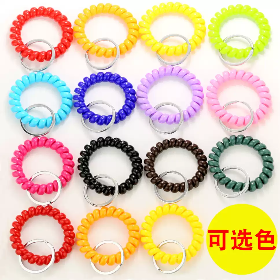 黑色大号电话线发圈适用日韩风格橡皮筋与钥匙扣发绳
