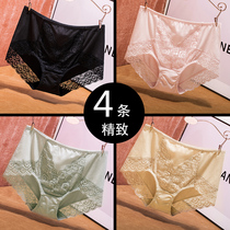 Modal large size panties female fat sister summer thin breathable cotton crotch antibacterial lace briefs thin shorts
