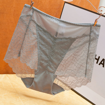 High-waisted lace panties womens belly butt sexy incognito breathable mesh cotton crotch large size hip briefs head