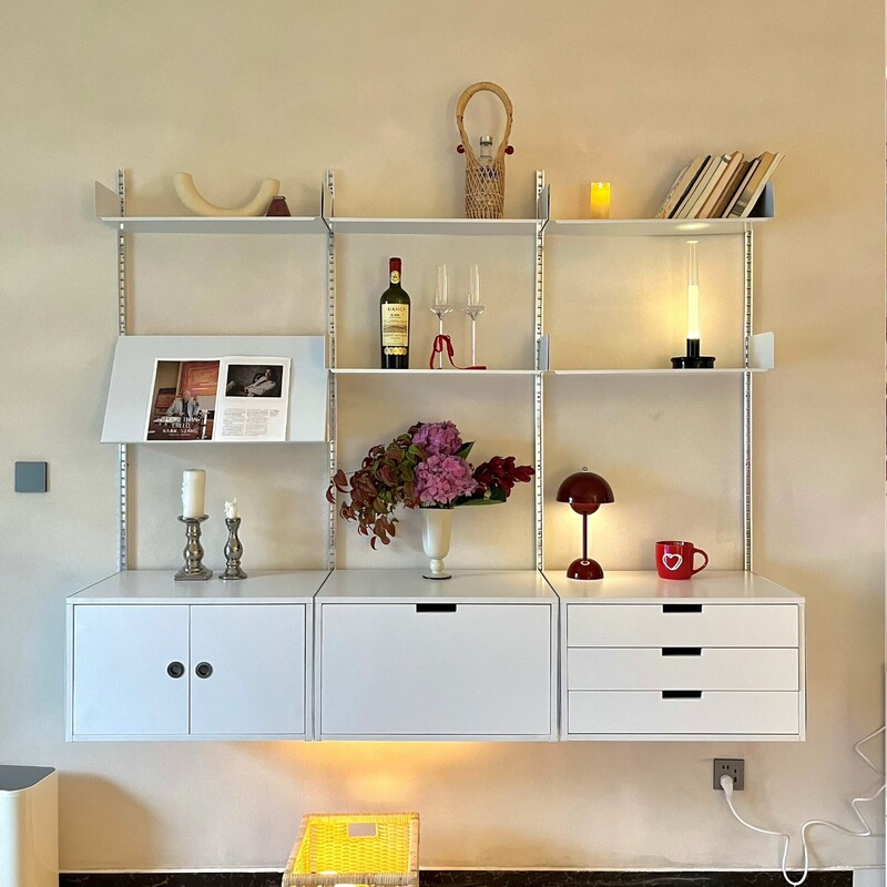 Internet Celebrity Blogger Wall-Mounted Track Bookshelf Storage Rack for Living Room and Bedroom, Wall-Mounted Display Multi-Layer Storage Rack, Adjustable Internet Celebrity Blogger Wall-Mounted Track Bookshelf Storage Rack for Living Room and Bedroom, Wall-Mounted Display Multi-Layer Storage Rack, Adjustable