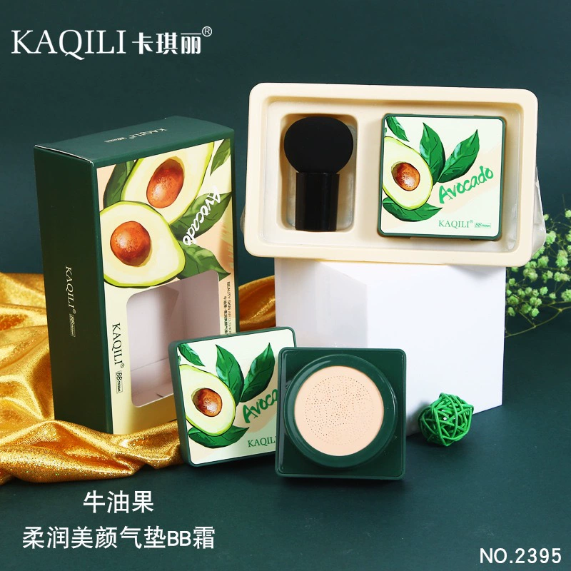 Kaqili Avocado Soft Beauty Air Cushion BB Cream Che khuyết điểm Giữ ẩm trong trẻo, Không bột Nhanh tay Cùng Phong cách Li Jiaqi - Kem BB