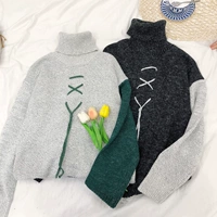 Áo len cổ cao nam cổng gió BF đôi áo len hoang dã retro mùa thu và mùa đông sáng tạo sinh viên thương hiệu áo len áo hoodie nam