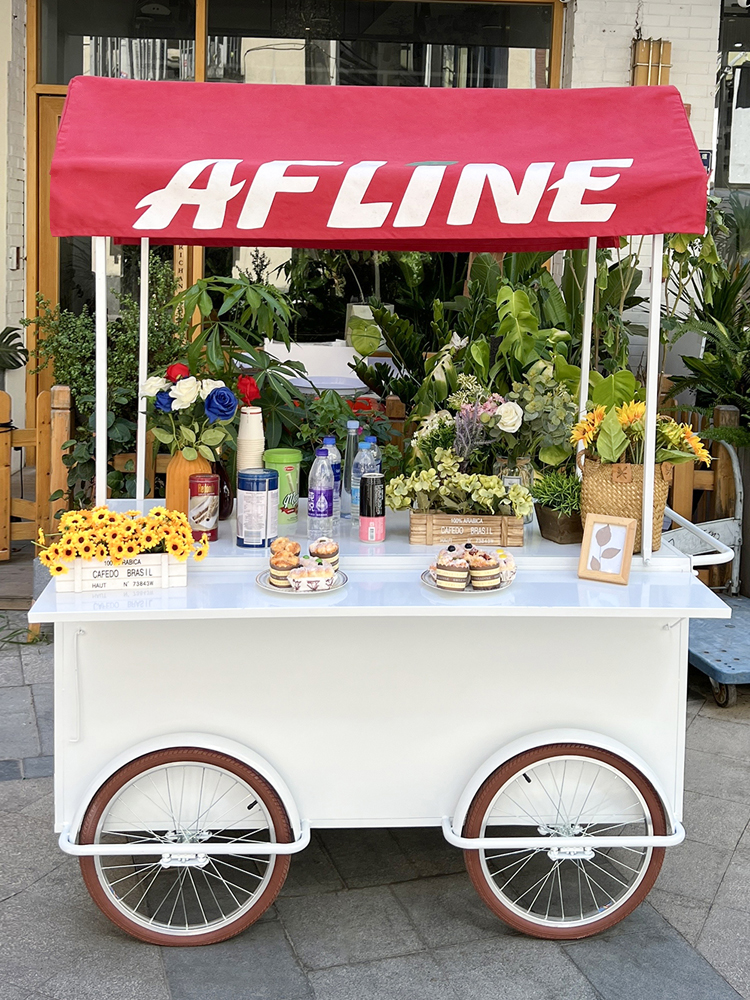 Creative outdoor stall car mobile snack stall car float street view multifunctional coffee cart milk tea cart drink cart