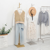 Hanghanger Clothing Shop Special Stainless Steel Positive Rack Minima Womens Clothing Shop Window Hanging Board Silver Display Show Shelf
