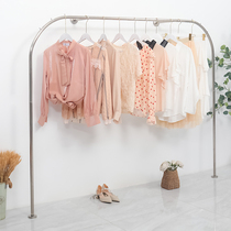Creative Womens Clothing Shop Shelves Stainless Steel Silver Color Upper Wall Side Hanging Display Show Shelf Simple Clothing Clothes Hangers Clothes Hangers