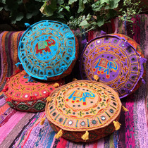 Indian elephant embroidered lens Mandala floor mat set Pier Futon set Bay Window Meditation meditation mat set Round mat set