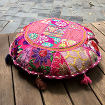 Exotic Indian semi-hand embroidered patchwork futon cushion cover Home mat Yoga meditation meditation mat round pier set