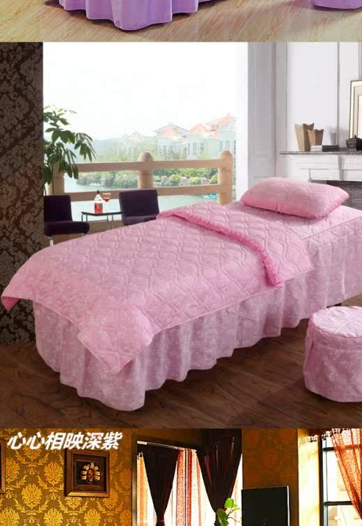 Làm đẹp giường bốn bộ bộ giường cao cấp massage giường massage thẩm mỹ viện trải giường bốn bộ tùy chỉnh mẫu ga phủ giường spa