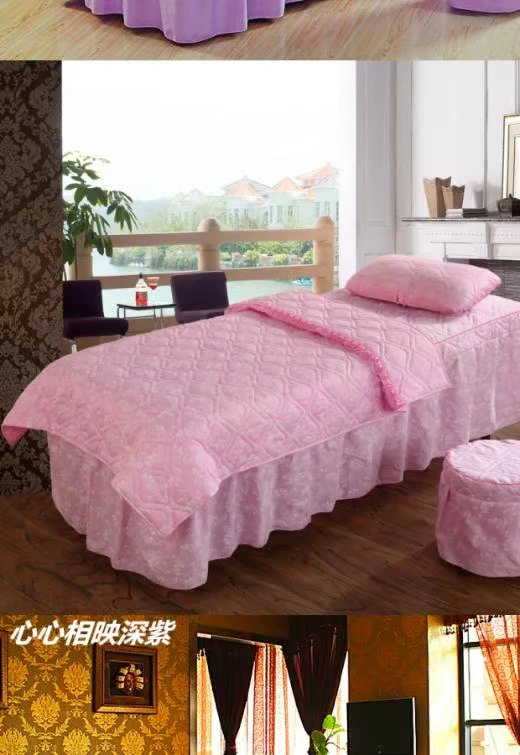 Làm đẹp giường bốn bộ bộ giường cao cấp massage giường massage thẩm mỹ viện trải giường bốn bộ tùy chỉnh