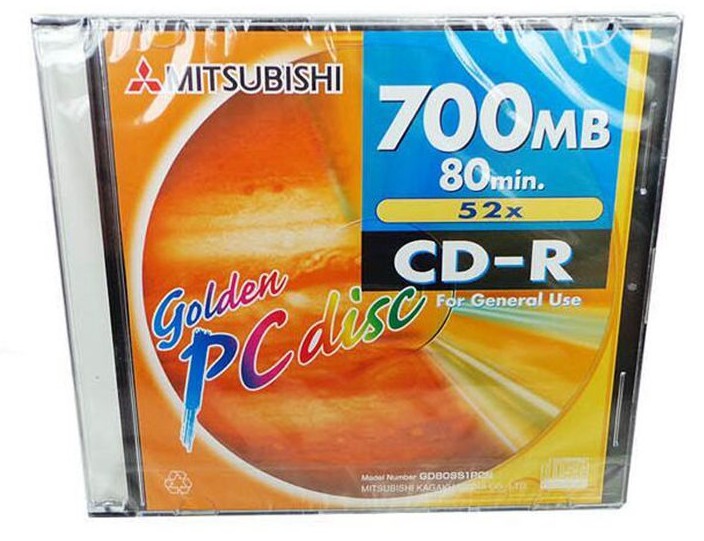 Spot Hot Sell Mitsubishi CD-R 700M Blank Discs single sheet thin box Loaded Recording disc table 10 pieces up